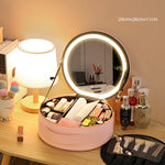Round Smart LED Makeup Bag with Mirror Lights - OPENDOORS ENTERPRISE