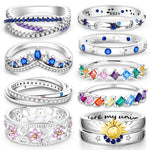 Sterling Silver Star Moon Zircon Rings - OPENDOORS ENTERPRISE