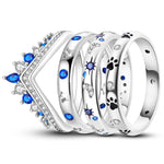 Sterling Silver Star Moon Zircon Rings - OPENDOORS ENTERPRISE